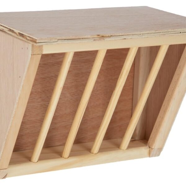 Kerbl Pet Heuraufe mit Sitzbrett 25x17x20cm – Futterstation für Kaninchen & Kleintiere