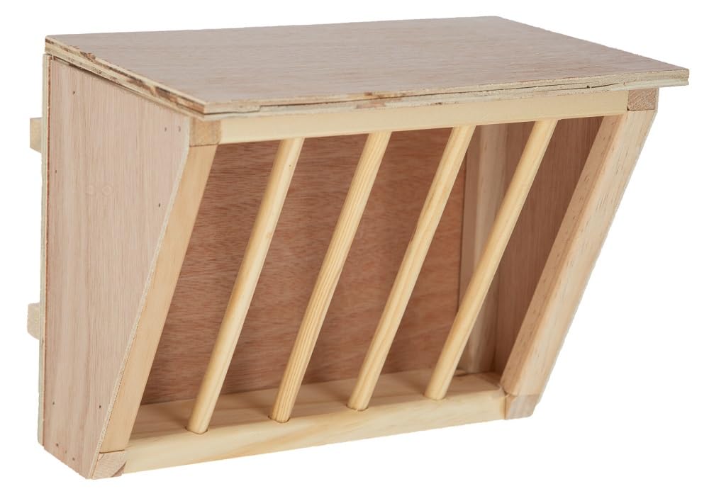 Kerbl Pet Heuraufe mit Sitzbrett 25x17x20cm – Futterstation für Kaninchen & Kleintiere