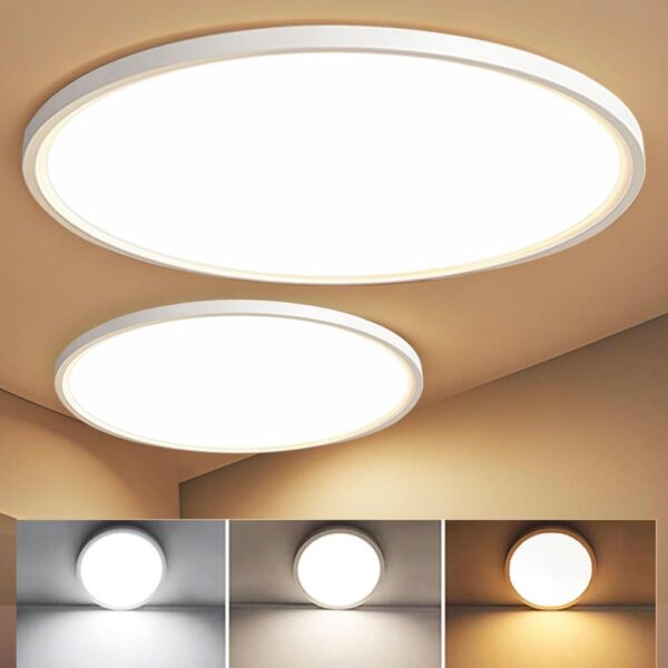 MGEELED 2er Set LED Deckenleuchte Ø30cm 20W – 3 Farbtemperaturen, IP44 Wasserfest