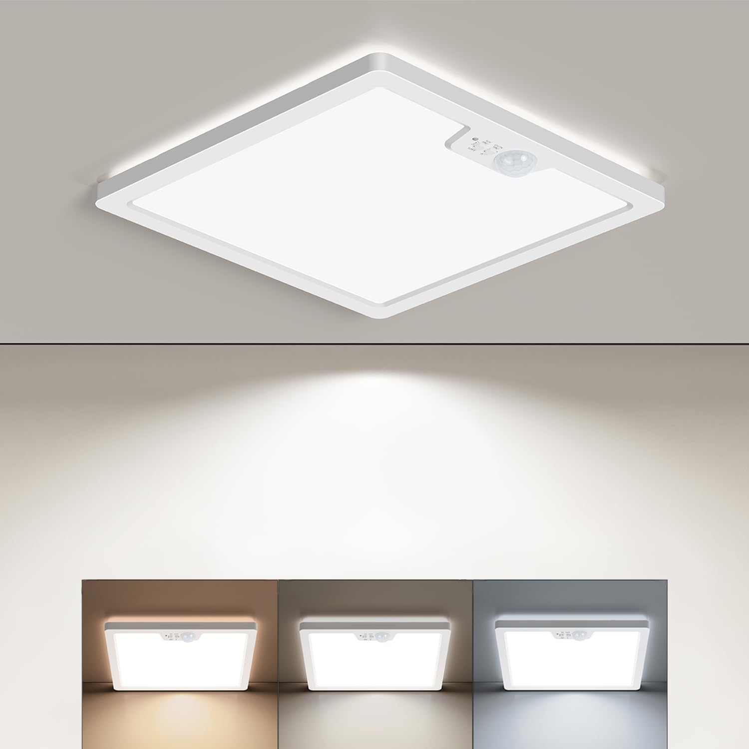 BLNAN LED-Deckenleuchte 18W mit Bewegungsmelder – 3 Farbtemperaturen für Küche & Flur