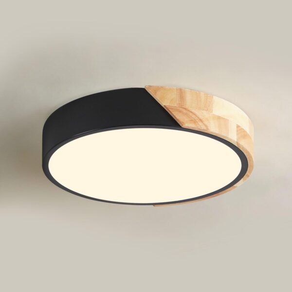MELAYR Holz LED Deckenlampe 25W 3000K – Moderne Deckenleuchte Ø32cm für alle Räume