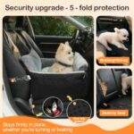 SIVEIS Hundeautositz für Hunde bis 15 kg – Sicherer Autositz mit Sicherheitsleine & waschbarem Bezug – Bild 2