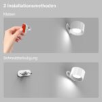 Feallive LED Wandleuchte mit Akku – 360° drehbar, Touch Control, 3 Helligkeitsstufen – Bild 6