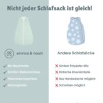 emma & noah Baby Schlafsack 2.5 TOG – Bio-Baumwolle, OEKO-TEX zertifiziert, 70 cm – Bild 5