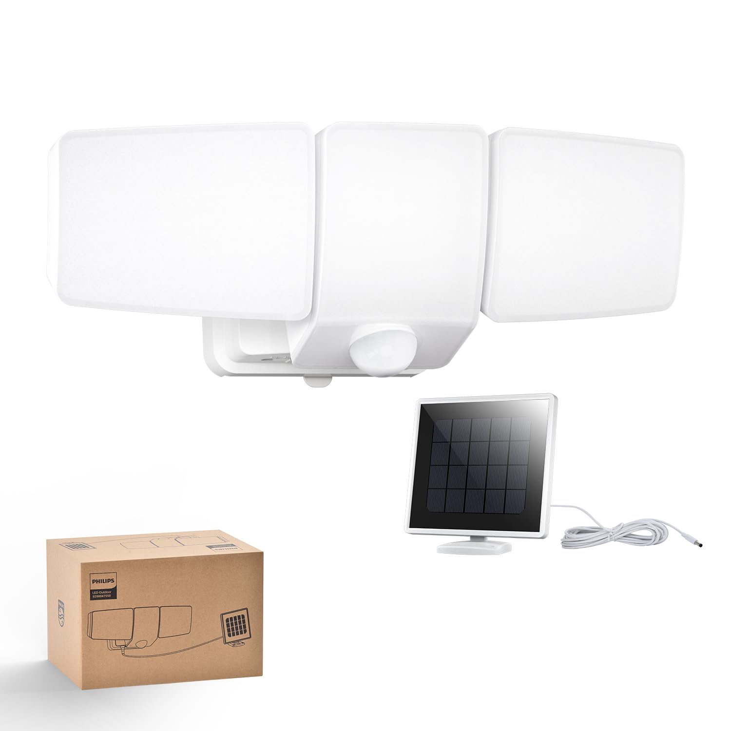Philips 3600LM Solar-Fluter mit Bewegungsmelder – Wasserdichte LED-Aussenleuchte für Hof & Garage