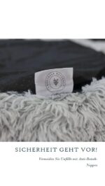 Borcelle Natural Donut-Hundebett Ø 50 cm mit Plüsch & Haarentfernerbürste – Wärmespeicherndes Katzenbett – Bild 4