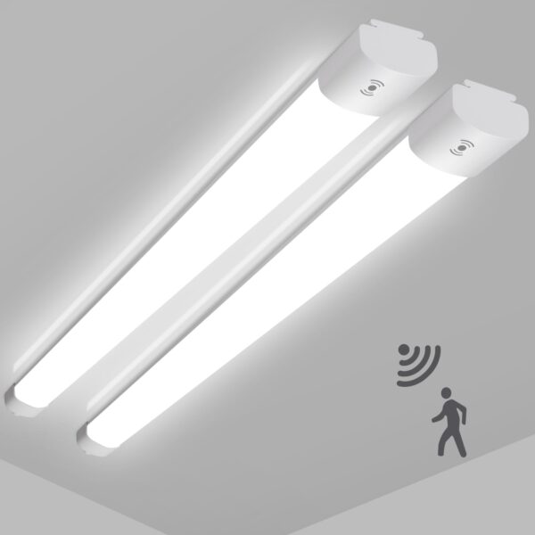 LEOEU 2er Set 45W LED Feuchtraumleuchte mit Bewegungsmelder – 4950 Lumen IP65