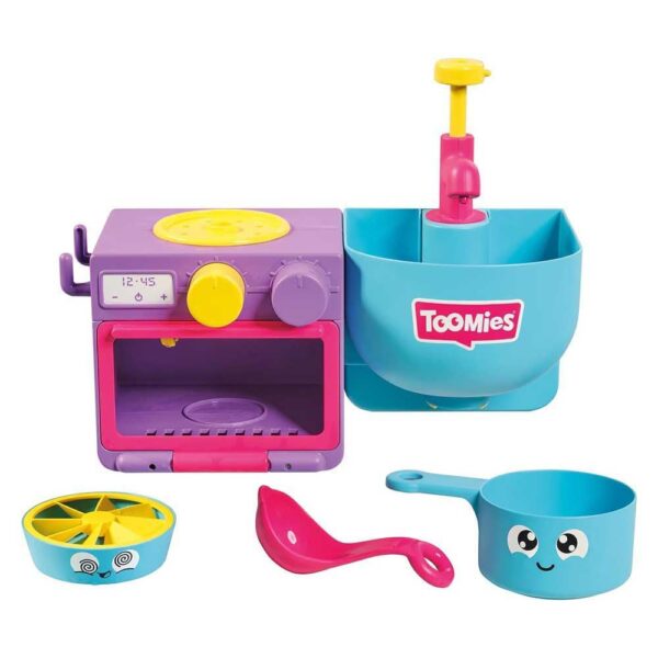 TOMY Toomies Bubble & Bake Badewannen Küche – 2-in-1 Rollenspielset ab 18 Monaten