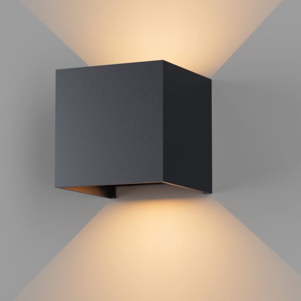 K-Bright 12W LED Wandleuchte mit verstellbarem Lichtstrahl – Anthrazit Aluminium für Innen & Aussen