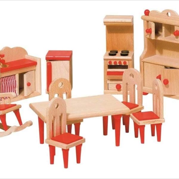 Goki Puppenmöbel Küche – Holzmöbel für kreatives Rollenspiel im Puppenhaus