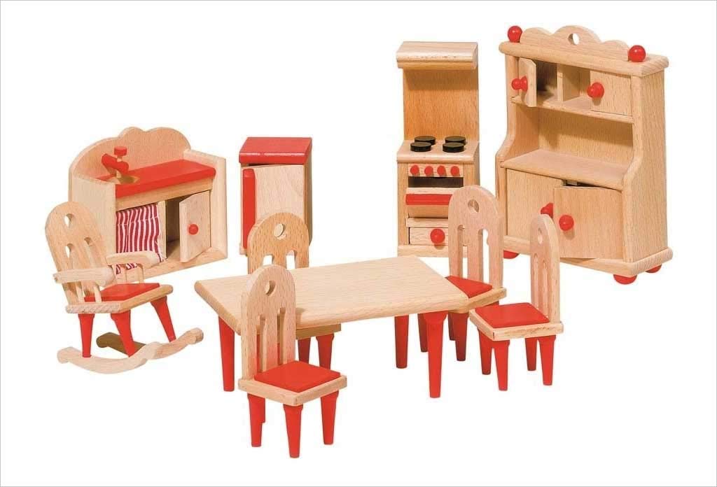 Goki Puppenmöbel Küche – Holzmöbel für kreatives Rollenspiel im Puppenhaus