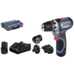 Bosch Professional GSR 12V-15 FC Akku Bohrschrauber – FlexiClick System mit 5 Aufsätzen