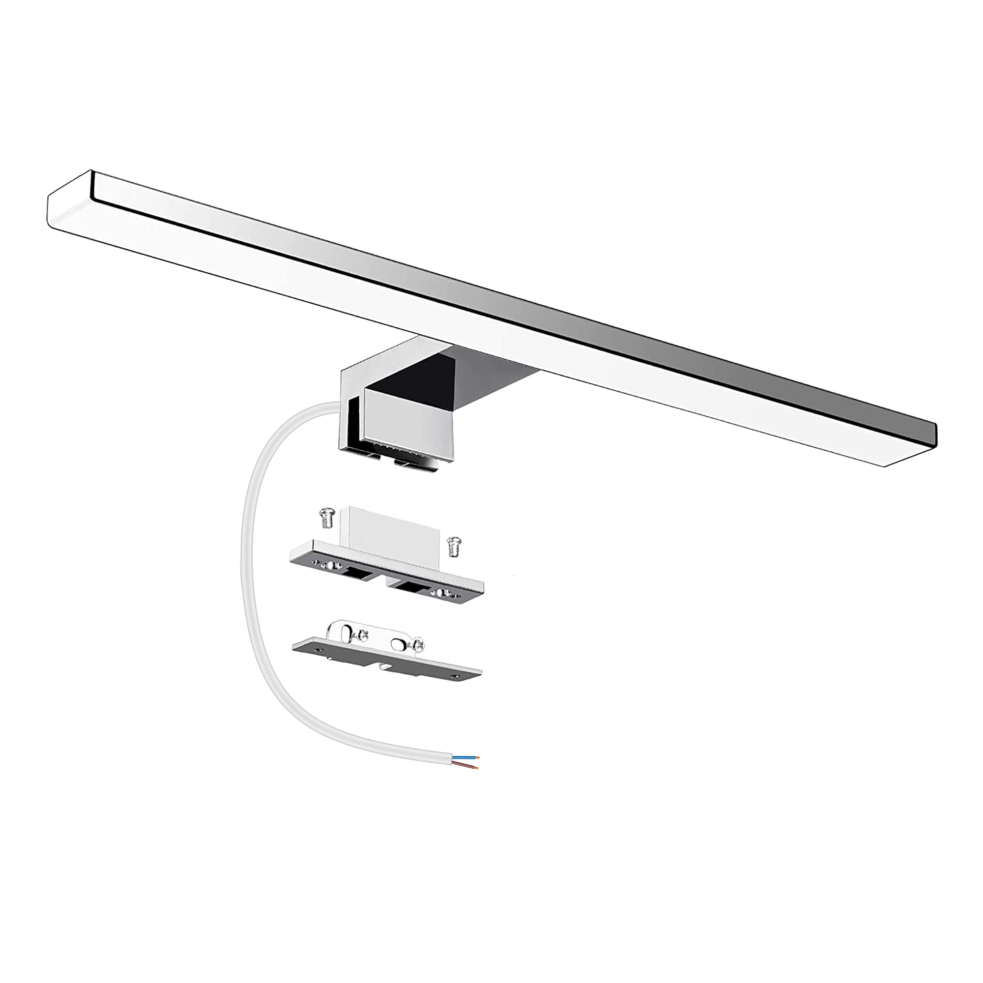 Azhien LED Spiegelleuchte 40cm 10W 820lm Kaltweiß – Badezimmerleuchte IP44 mit 3in1 Montage