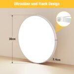 OUILA LED Deckenleuchte Ø30cm 24W 2400lm – Flache Badlampe IP44 Wasserdicht – Bild 4