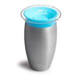 Munchkin Miracle 360 Edelstahl-Trinkbecher 296ml – Auslaufsicherer Lernbecher für Babys – Bild 3