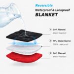 Kingsize Wasserdichte Flanelldecke 228x274 cm – Schutzdecke Rot/Anthrazit für Paare & Familien – Bild 3