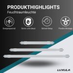 LUXULA LED Feuchtraumleuchte 120 cm, 32W, 3680 lm – Robuste Deckenleuchte für Werkstatt & Keller – Bild 2