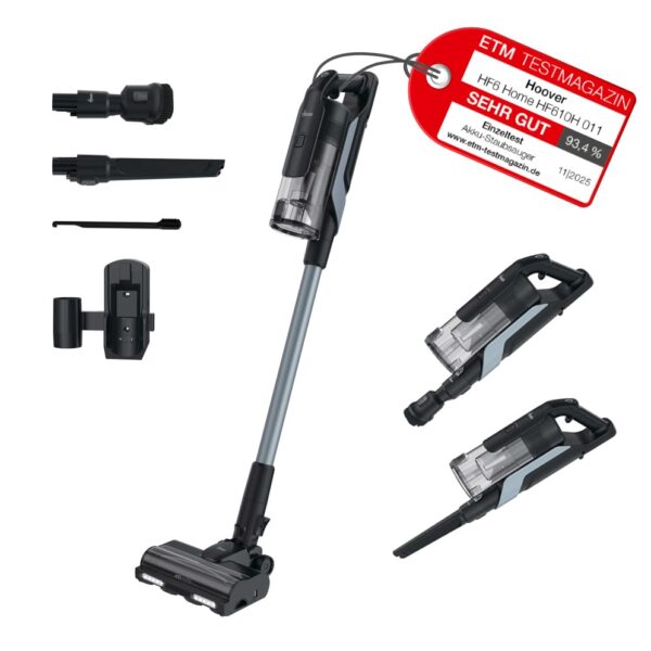 Hoover HF6 Akkustaubsauger mit Bodensensor – 250 AW Saugleistung & 100 Min Laufzeit
