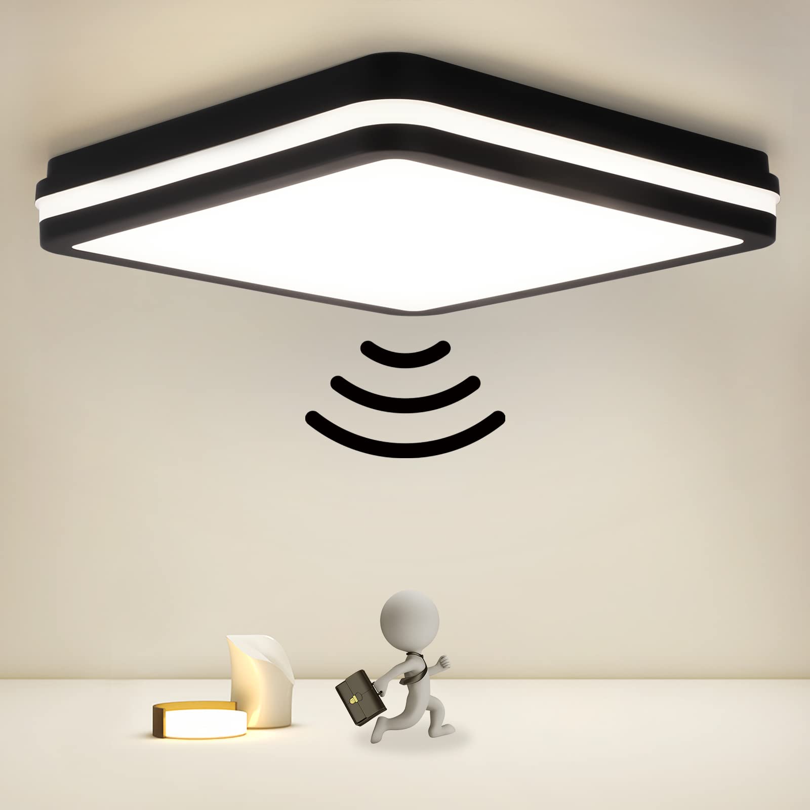 OPPEARL LED Deckenleuchte 18W mit Bewegungsmelder – IP54 Wasserfest für Flur & Bad