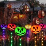 Homeleo 6er Set Kürbis Solarlampen – Farbwechsel Gartenleuchten für Halloween – Bild 2