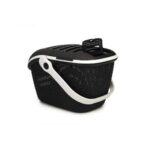 Curver Transportbox L Anthrazit – Rattan-Optik Tierbox mit Easy-Car-System – Bild 3