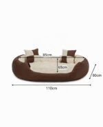 lionto Hundebett 110 x 80 cm mit Wendekissen – 4-in-1 Haustierbett aus Oxford-Stoff – Bild 4