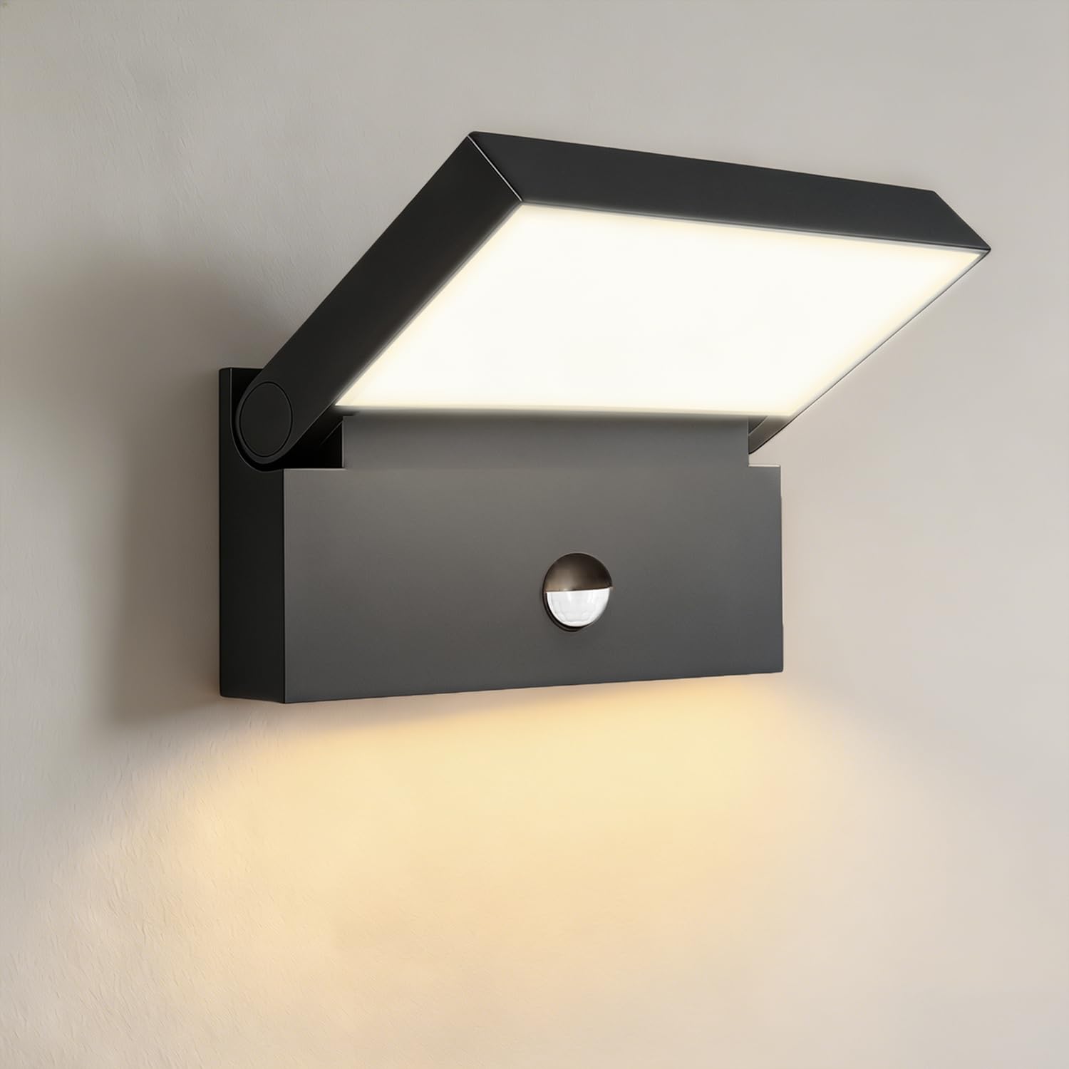 EBION LED Aussenwandleuchte mit Bewegungsmelder & 90° Schwenkbar – IP65 Aluminium
