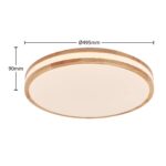 Lindby LED Deckenlampe Ø49,5 cm Holz – Dimmbar mit Fernbedienung & CCT Farbtemperatur – Bild 6