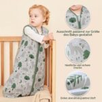 Yoofoss Winterschlafsack Baby 2.5 Tog 78cm – Wärmeschlafsack aus Bio-Baumwolle für 6-12 Monate – Bild 3
