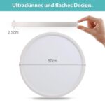 JDONG LED Deckenleuchte 54W Ø50cm – Flache Designleuchte Natürliches Weiss 4000K – Bild 5