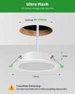 HOMEOW LED Einbaustrahler 7W Kaltweiß 6000K – Flache Deckenspots IP44 für Bad & Küche, 12er Set – Bild 2