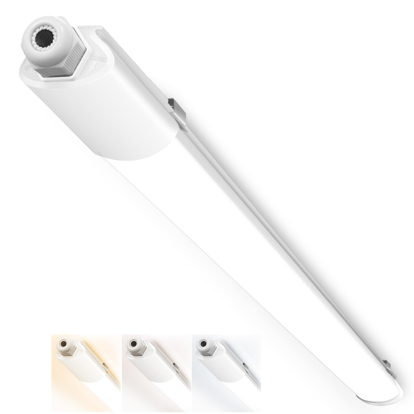 Peasur LED Feuchtraumleuchte 120cm, 36W, 3960lm – 3 Farbtemperaturen, IP65 Schutzklasse