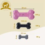 Riolino Kauknochen L Grau – Robustes Hundespielzeug aus Naturkautschuk mit Zahnpflege – Bild 4