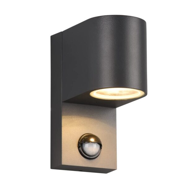meineWunschleuchte Außen-Wandleuchte Anthrazit mit Bewegungsmelder – Moderne Downlight für Hauseingang