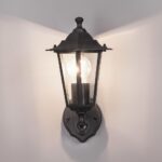 HOFTRONIC Huron LED-Wandleuchte mit Bewegungsmelder – IP44 Aussenleuchte E27 Schwarz – Bild 3