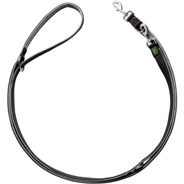 HUNTER Verstellbare Führleine NEOPREN schwarz/grau – 3-fach flexibel bis 200 cm