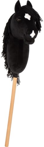 small foot Hobby Horse Eddie schwarz – Steckenpferd mit abnehmbarem Holzstab für Kinder ab 3 Jahren – Bild 10
