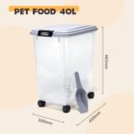 Nobleza 40L Futterbehälter mit Rädern – Luftdichter Futtercontainer für Hunde & Katzen – Bild 3