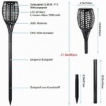 4er Set Solarlampen mit 96 LED & Flammeneffekt – Automatische Gartenbeleuchtung IP65 wasserdicht – Bild 7