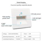 Lam(MS)pen LED Treppenlicht mit Bewegungsmelder 3000K 1.5W 4er-Set – Warmweiss Wandeinbauleuchte für Innen – Bild 5