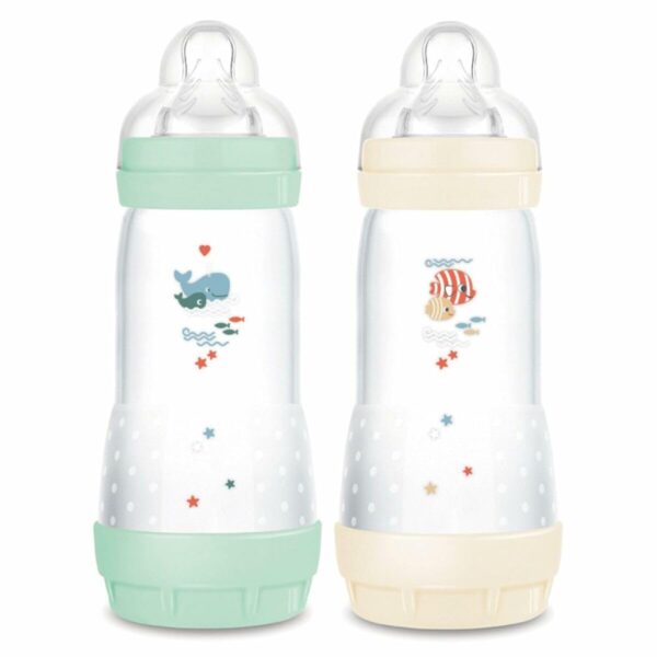 MAM Easy Start Anti-Colic Babyflasche 320 ml, 2er-Set – Weniger Koliken für Babys ab 4+ Monaten