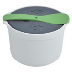 Qcwwy Mikrowellen-Reiskocher 2L – Komplettes Set mit Dampfsieb & Löffel
