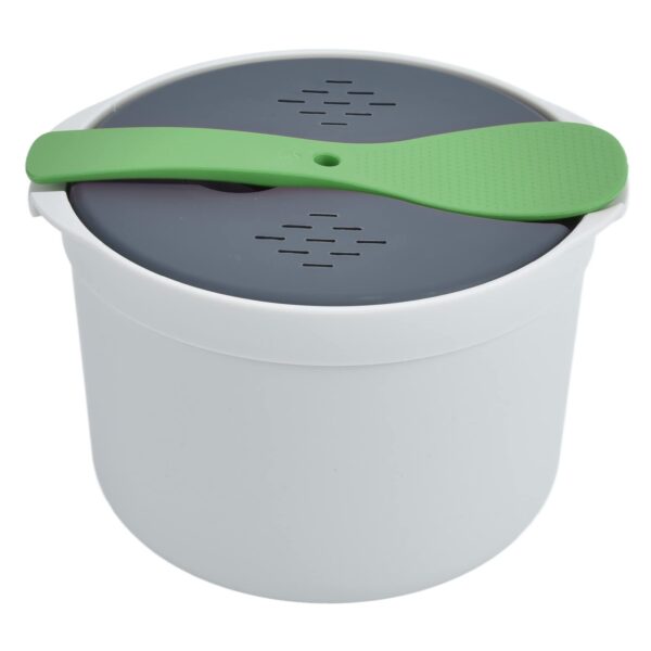 Qcwwy Mikrowellen-Reiskocher 2L – Komplettes Set mit Dampfsieb & Löffel