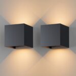 Klighten 2er Set LED-Wandleuchte 12W mit verstellbarem Lichtstrahl – IP65 Anthrazit