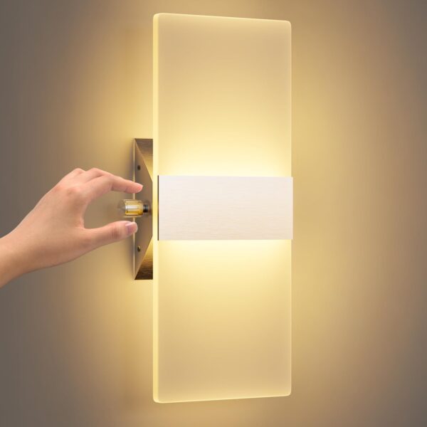 ChangM LED Wandleuchte 12W mit Drehschalter – Warmweiss Innenleuchte für jeden Raum