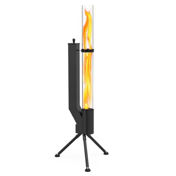 Albatros Pelletfackel Schwarz – 120 Min Brenndauer, Glasrohr Terrassenheizung für Garten & Terrasse