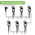 4yourgarden LED Gartenstrahler Set 6er – Wetterfeste Gartenbeleuchtung 12V mit Erdspissen – Bild 4