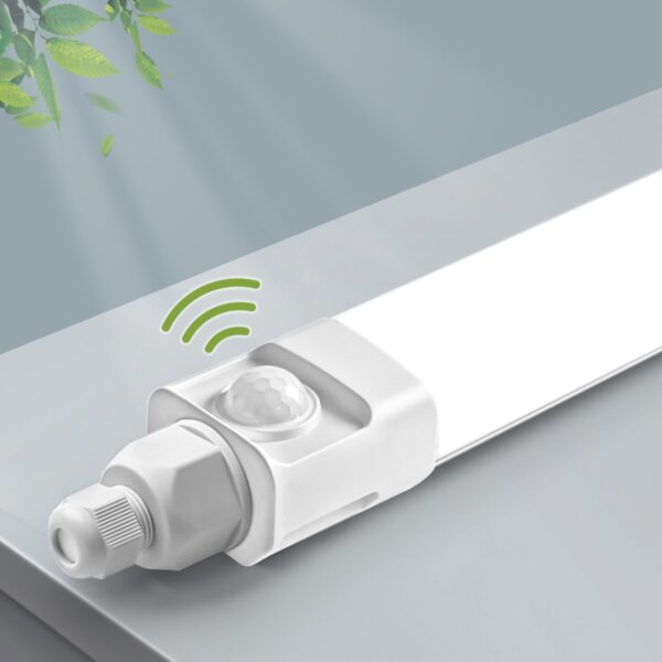 buling 150cm LED Feuchtraumleuchte 45W mit IR-Bewegungsmelder – IP65 Werkstattlampe