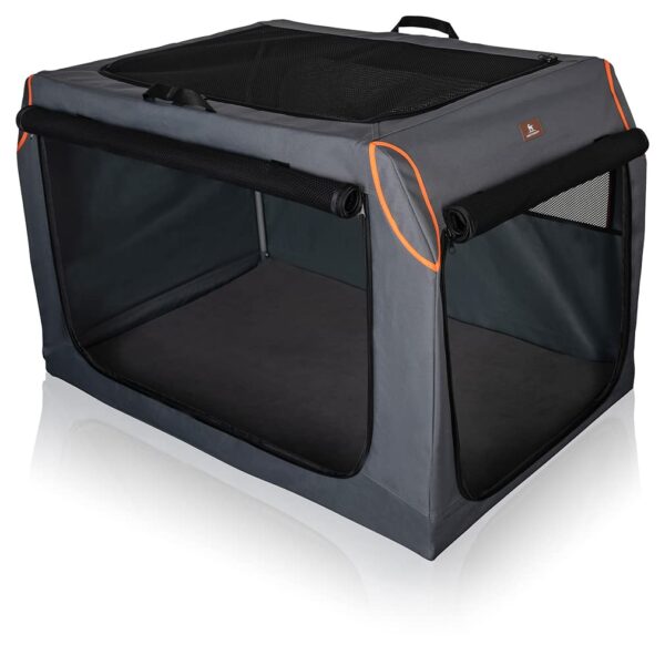 Knuffelwuff Faltbare Hundebox XXL 106x71x69cm – Transportbox mit Aluminiumgestell