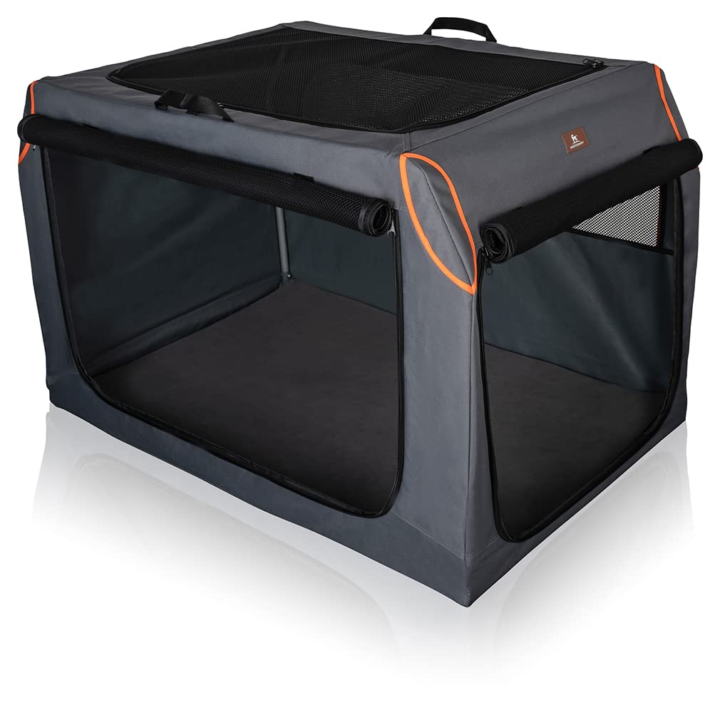 Knuffelwuff Faltbare Hundebox XXL 106x71x69cm – Transportbox mit Aluminiumgestell